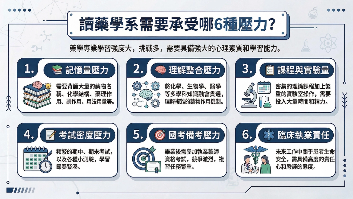 讀藥學系需要承受的 6 種壓力