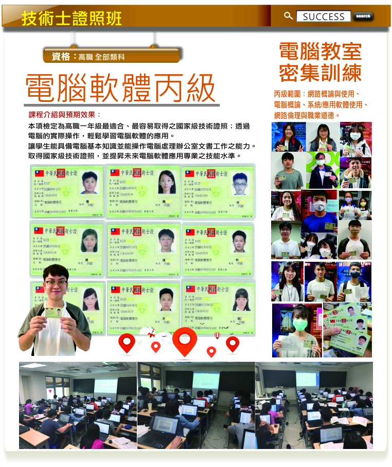 成功補習班-最新電腦軟體丙證照班