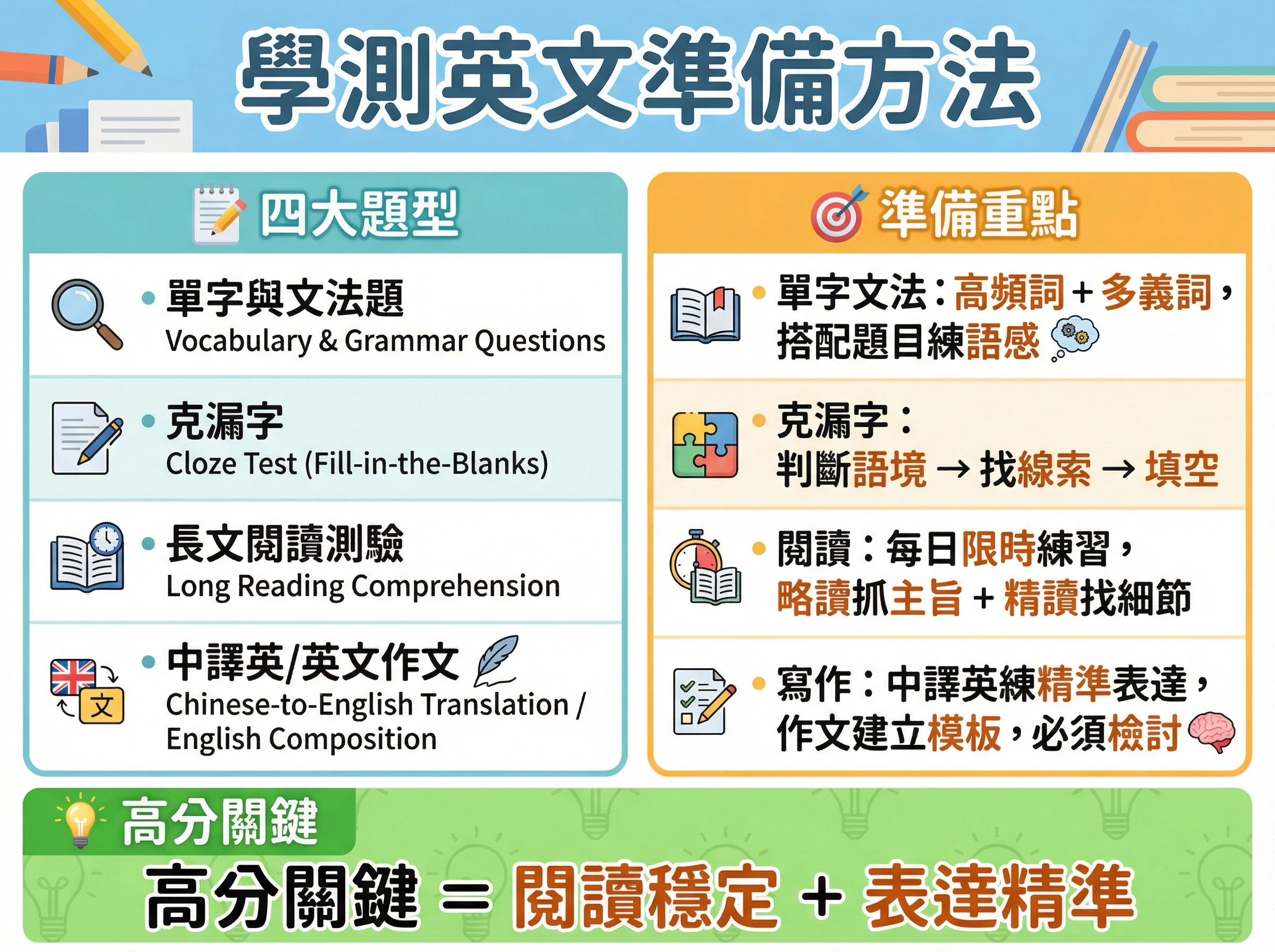 學測英文準備方法