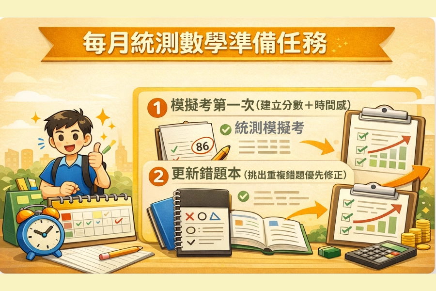 完整統測數學準備每日/每週/每月計畫