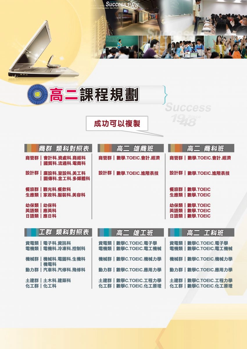 成功補習班-最新高二課程規劃